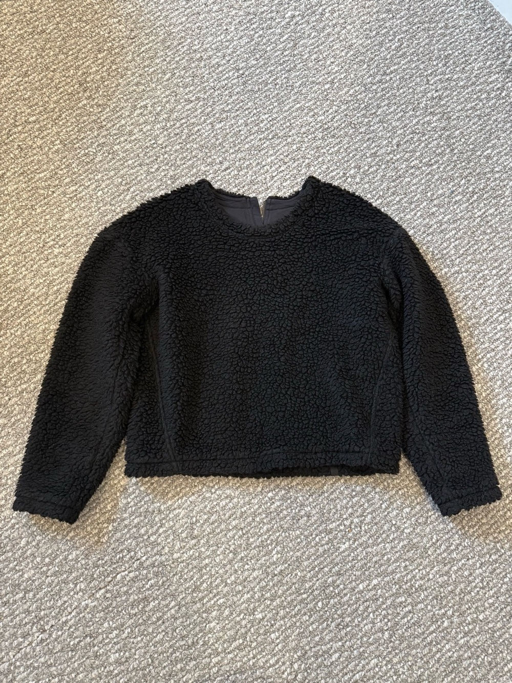 Lululemon Black Sherpa Textured Crewneck Top